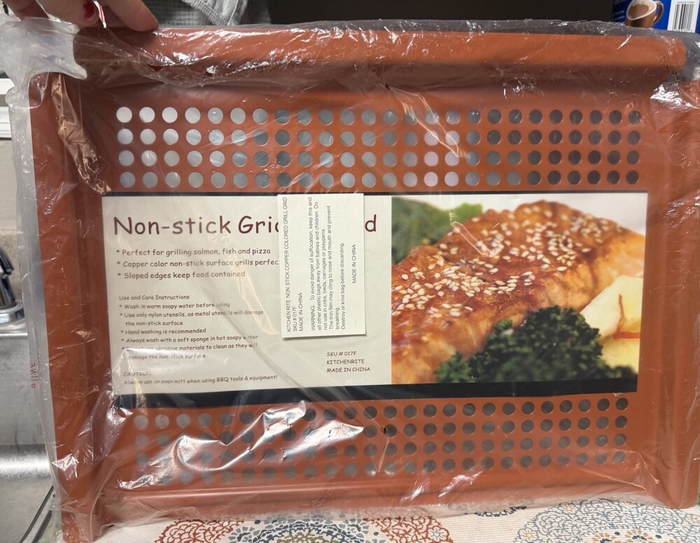 Kitchenrite Copper-Colored Non-Stick Grill Grid BBQ Pan NEW